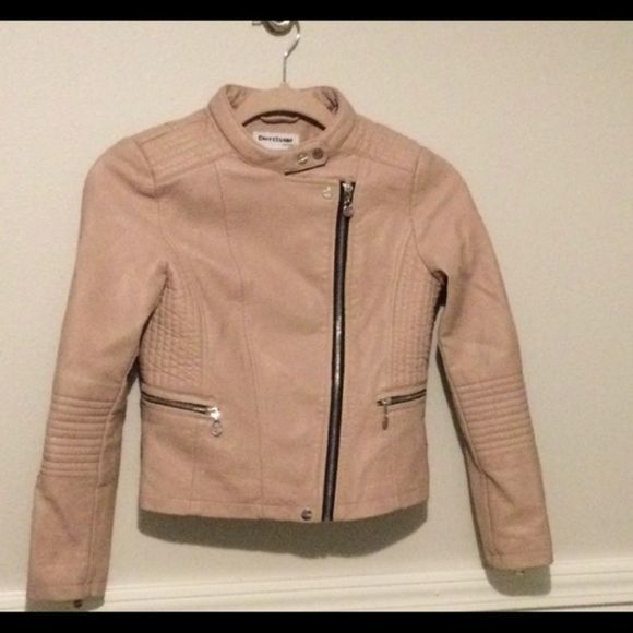 🌸🌸HP🎉Gorgeous Coffee Shop Kids Blush Kids Soft Faux Leather Girls Jacket EUC - Picture 4 of 14